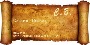 Cziner Bence névjegykártya