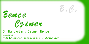 bence cziner business card